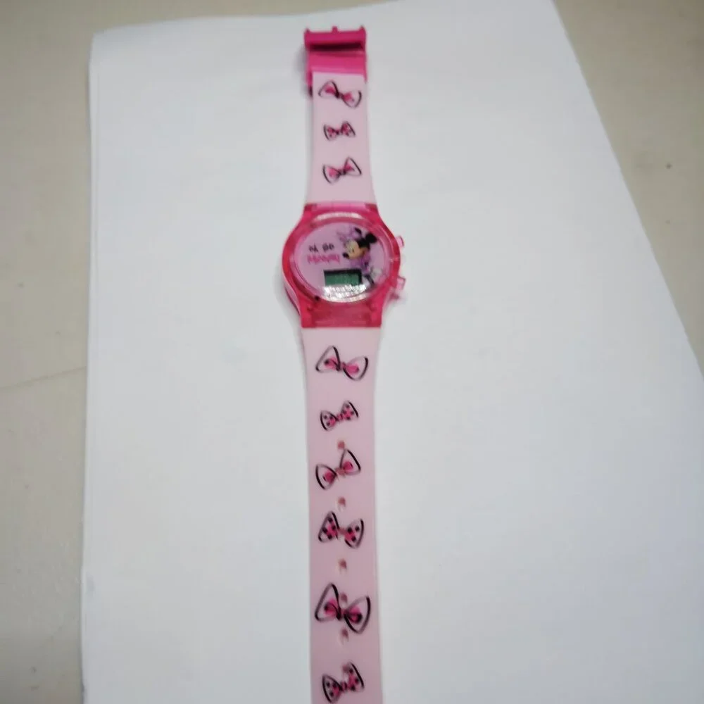 Vintage Minnie Mouse Digital Watch - Pink Bow Design, 8